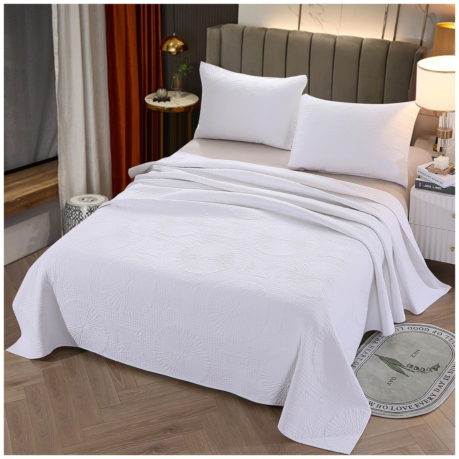 Amazon|ZTGL 高級刺繍コットンキルトベッドスプレッドキルトセット 3 Amazon|ZTGL 高級刺繍コットンキルトベッドスプレッドキルトセット 3